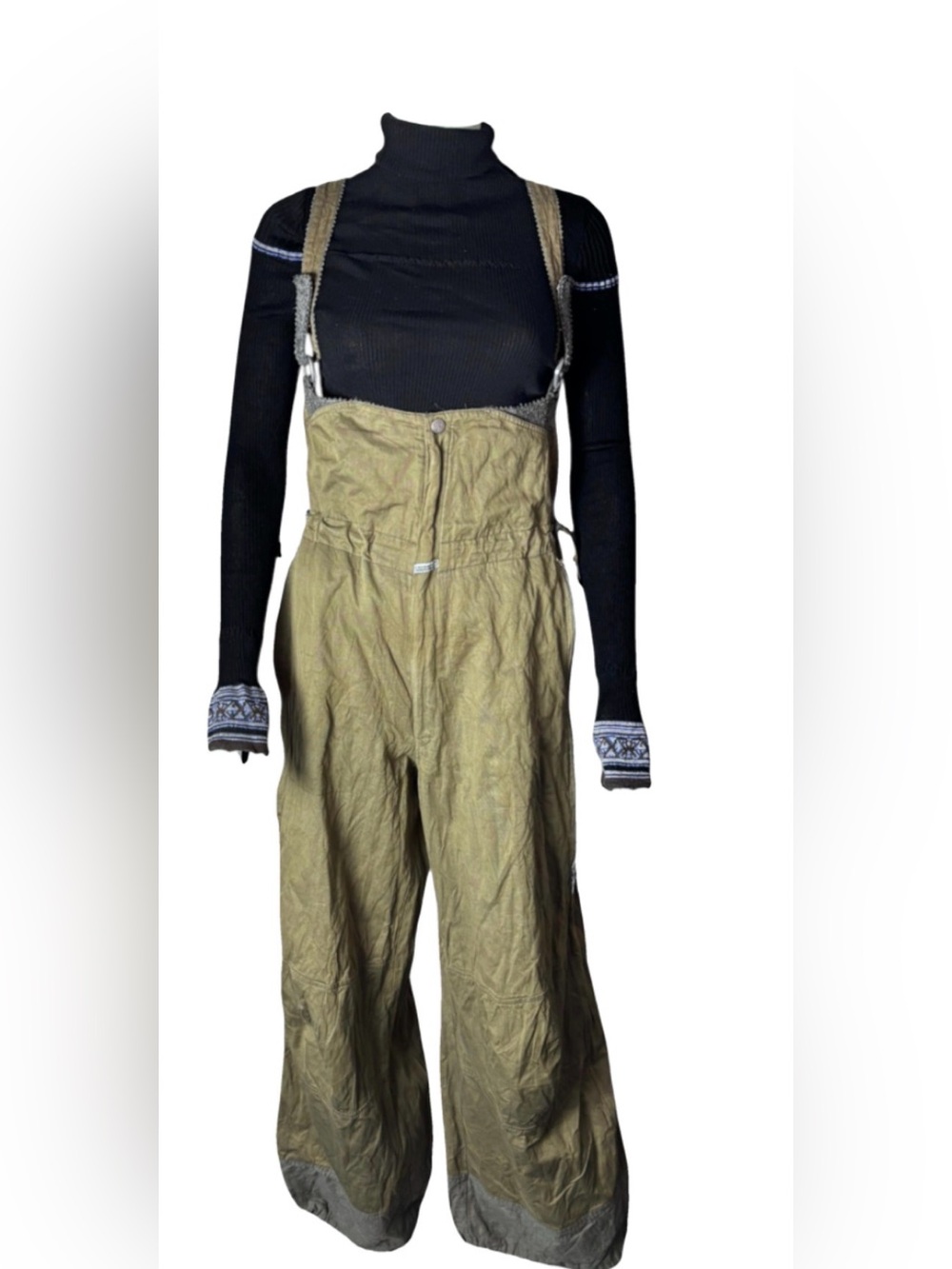 Marithe & Francois Girbaud Olive Green Women's Overalls Pants